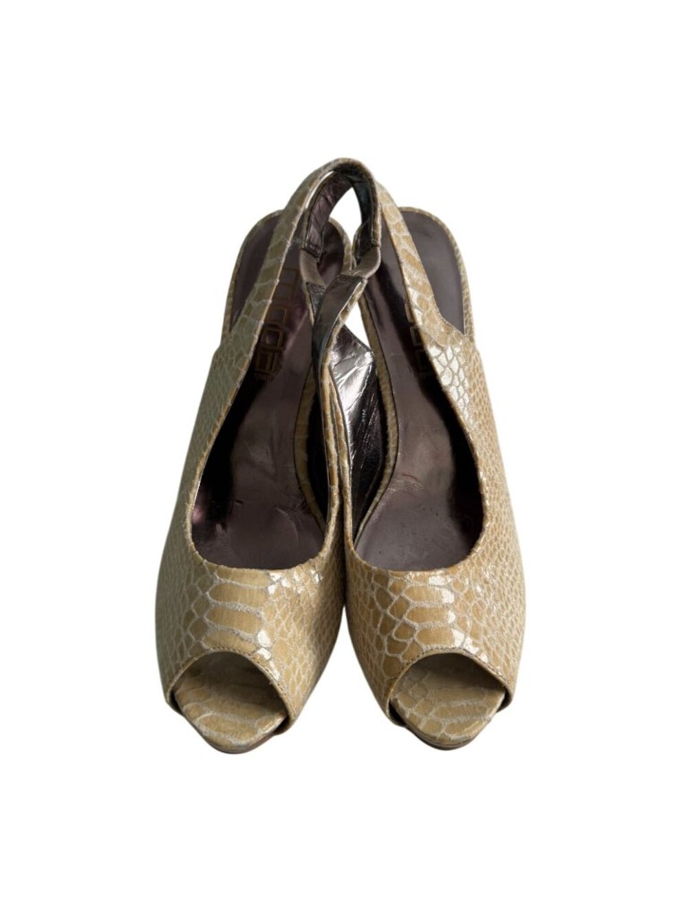 MODA Beige Leather Slingback Heels Size 8.5 - Picture 9 of 9